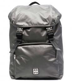 Grey Solid Large Backpack