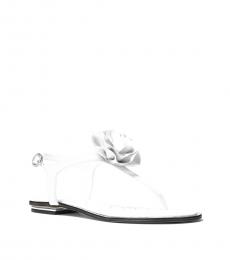 Michael Kors White Valentina Floral Leather Flats