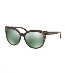 Tory Burch Dark Tortoise Rounded Cat-Eye Sunglasses