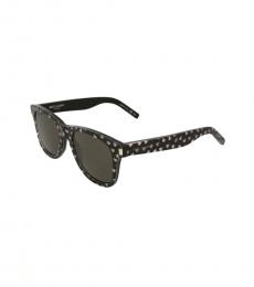 Saint Laurent Black Heart-Embellished Square Sunglasses