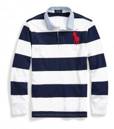 Ralph Lauren Little Boys Newport Navy Big Pony Striped Polo