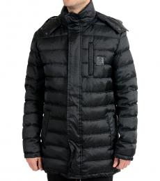 Roberto Cavalli Black Full Zip Hooded Jacket