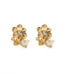 Kate Spade Gold Wild Garden Flower Stud Earrings