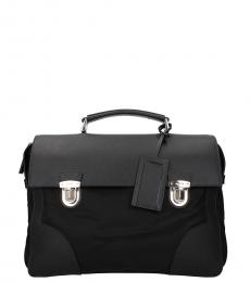 Prada Black Solid Large Briefcase Bag