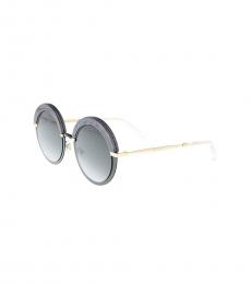 Jimmy Choo Semi Matte Black Gradient Round Sunglasses