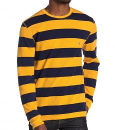 Ralph Lauren Yellow Waffle Rugby Stripe Sweater