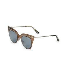 Bottega Veneta Silver Cream Wayfarer Sunglasses