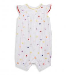 Stella McCartney Baby Girls White Embroidered Stars Coverall