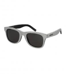 Saint Laurent Silver Glittery Square Sunglasses