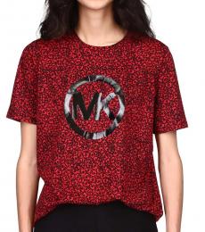Michael Kors Red Scattered Logo T-Shirt