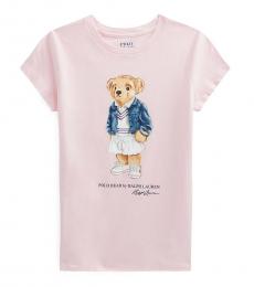 Ralph Lauren Girls Hint of Pink Polo Bear T-shirt