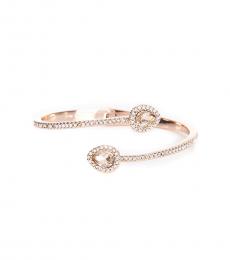 Rose Gold Pear Bypass Cuff Bracelet