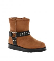 Love Moschino Brown Studs Ankle Boots