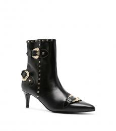 Versace Jeans Couture Black Baroque Buckle Boots