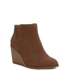 Lucky Brand Brown Zorla Suede Wedge Boots