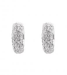 Ralph Lauren Silver Pave Hoop Earrings