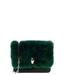 Green Fur Medium Shoulder Bag