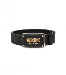 Moschino Black Classic Logo Buckle Belt