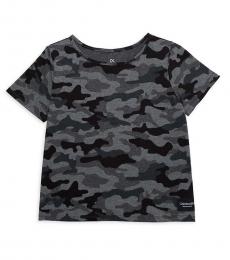 Girls Charcoal Camo Boxy T-Shirt