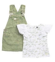 7 For All Mankind 2 Piece T-Shirt/Overall Set (Baby Girls)