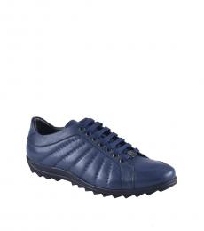 Versace Collection Blue Leather Sneakers