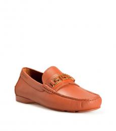Versace Brown Leather Loafers