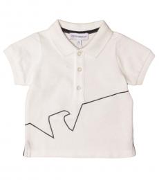 Emporio Armani Baby Boys White Pique Cotton Polo