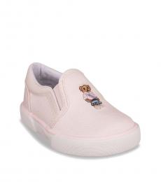 Ralph Lauren Baby Girls Pink Bear Embroidery Loafers
