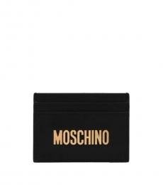 Moschino Black Gold Logo Card Holder