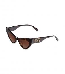 Dolce & Gabbana Dark Brown Cat Eye Sunglasses