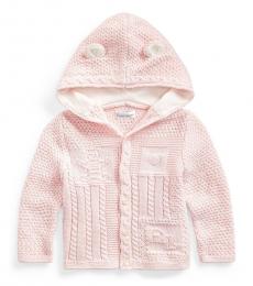 Baby Boys Pink Neutral Hooded Cardigan