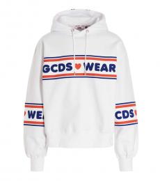 Gcds White Logo Tape Hoodie