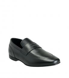 Versace Collection Black Front Logo Loafers