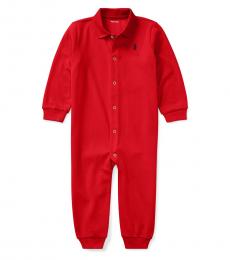 Baby Boys Red Polo Coverall