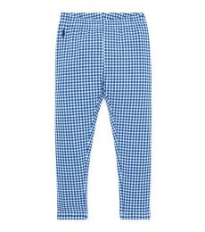 Ralph Lauren Little Girls Blue Gingham Stretch Leggings