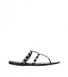 Valentino Garavani Black Summer Rockstud Flats