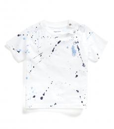 Ralph Lauren Baby Boys White Paint-Splatter T-Shirt