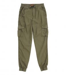 7 For All Mankind Boys Olive Cargo Pocket Joggers