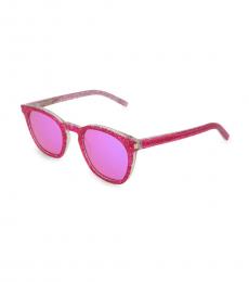 Saint Laurent Fuchsia Glitter Pantos Sunglasses