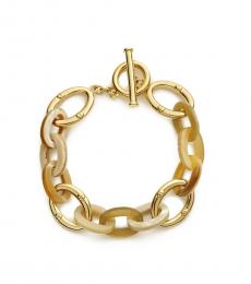 Gold Shaded Links Horn Link Bracelet