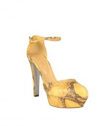 Sergio Rossi Snake Print Ankle Strap Pumps
