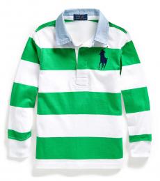 Ralph Lauren Little Boys Golf Green Big Pony Striped Polo