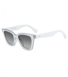 Fendi White Grey Gradient Wayfarer Sunglasses