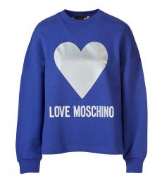 Love Moschino Royal Blue Classic Logo Pullover