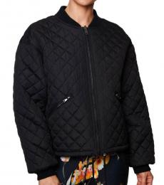 Betsey Johnson Black Quilted Reversible Bomber Jacket