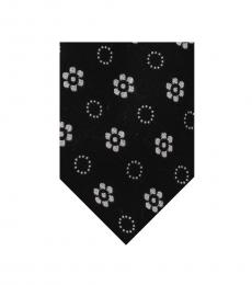 Black Floral Print Tie