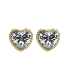 Clear Gold Heart Earrings