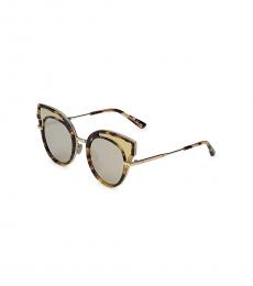 Bottega Veneta Pale Gold Honey Cat Eye Sunglasses