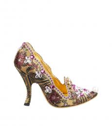 Gold Embroidered Heels