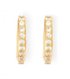 Golden Twinkle Pave Hoops Earrings